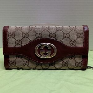 Gucci Beige and Burgundy Women's Wallet